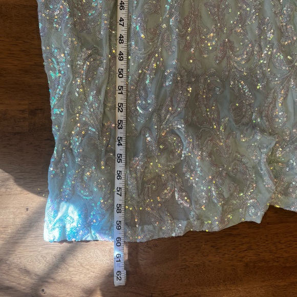 NWT Mint Green Sequin Lace Up Prom Dress - Picture 10 of 12